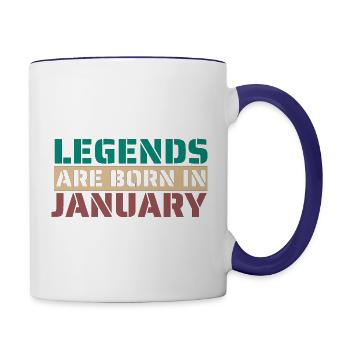 Legends are Born in January - Contrast Coffee Mug - white/cobalt blue - Right