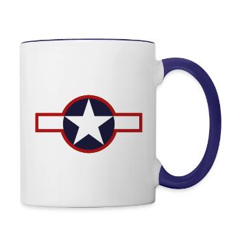USAF WWII Late Emblem - Contrast Coffee Mug - white/cobalt blue - Right