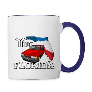 Yugo Florida - Contrast Coffee Mug - white/cobalt blue - Right