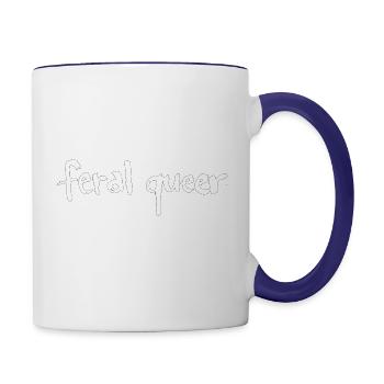Feral Queer - Contrast Coffee Mug - white/cobalt blue - Right