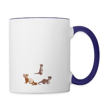 Ferret Happy Pills - Contrast Coffee Mug - white/cobalt blue - Right
