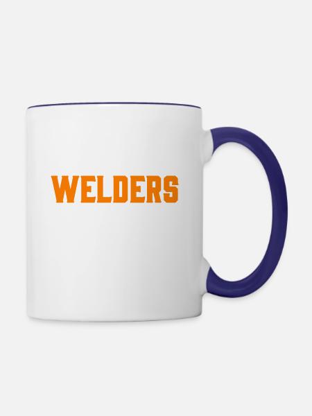 Welders Don t Argue They Explain Why You re Stupid - Contrast Coffee Mug - white/cobalt blue