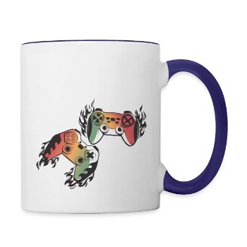 Game Control - Contrast Coffee Mug - white/cobalt blue - Right