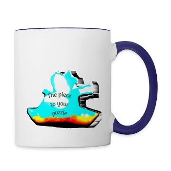 CUSTOM DESIGN ASTRONAUT & ETSUMI - Contrast Coffee Mug - white/cobalt blue - Right