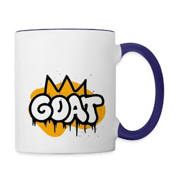 Minimalist Graffiti Art Featuring Bold GOAT - Contrast Coffee Mug - white/cobalt blue - Right