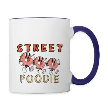 Street Foodie Donuts - Contrast Coffee Mug - white/cobalt blue - Right