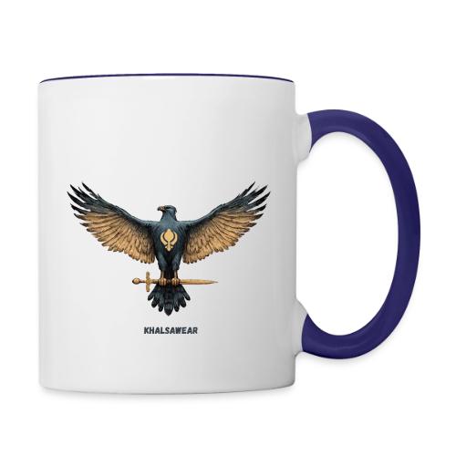 Sikh Falcon, Khanda and Kirpan Symbol - Contrast Coffee Mug