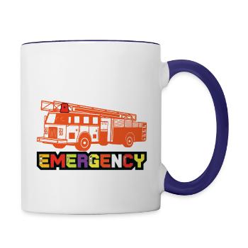 Firefighter Emergency - Contrast Coffee Mug - white/cobalt blue - Right