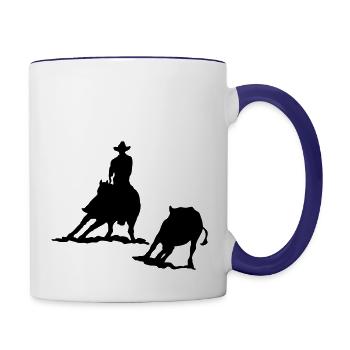 Cutting Silhouette II - Contrast Coffee Mug - white/cobalt blue - Right