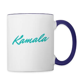 kamala harris - Contrast Coffee Mug - white/cobalt blue - Right