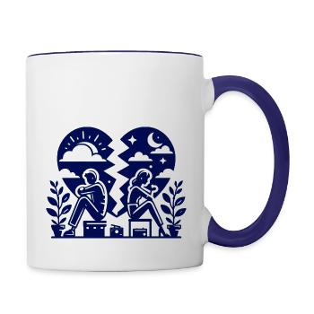 Brakup Day - Contrast Coffee Mug - white/cobalt blue - Right