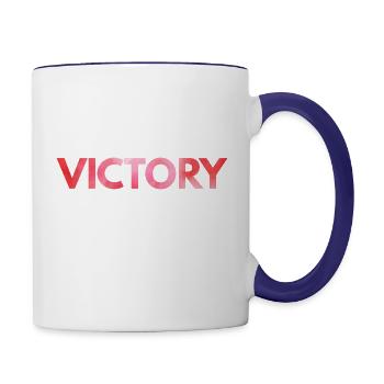 Victory one word - Contrast Coffee Mug - white/cobalt blue - Right