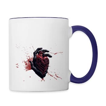 Broken heart - Contrast Coffee Mug - white/cobalt blue - Right