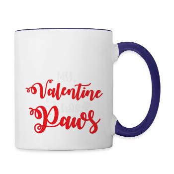 My Valentine - Contrast Coffee Mug - white/cobalt blue - Right