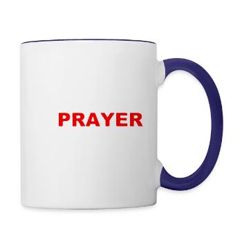Powered by Prayer - Contrast Coffee Mug - white/cobalt blue - Right