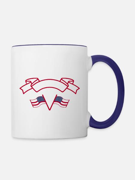 happy patriot day - Contrast Coffee Mug - white/cobalt blue