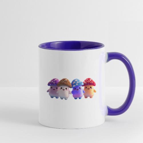 Colorful Cartoon Mushroom Quartet - Contrast Coffee Mug