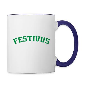 Festivus, For The Rest Of Us - Contrast Coffee Mug - white/cobalt blue - Right
