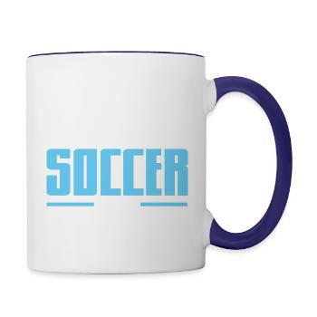 Soccer Soccer Player - Contrast Coffee Mug - white/cobalt blue - Right