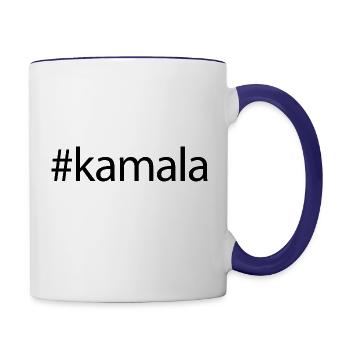 Hashtag Kamala - Kamala Harris Election 2024 - Contrast Coffee Mug - white/cobalt blue - Right