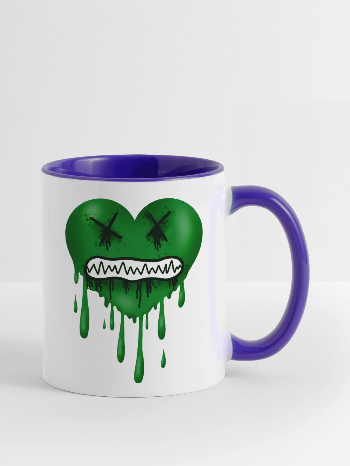 Green elevate - Contrast Coffee Mug - white/cobalt blue - Right