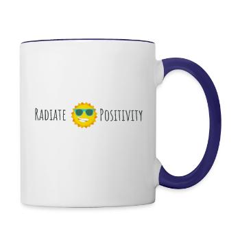 Radiate Positivity, sunshine - Contrast Coffee Mug - white/cobalt blue - Right