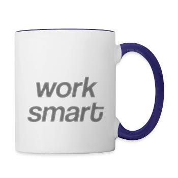 work smart - Contrast Coffee Mug - white/cobalt blue - Right