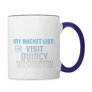 Quincy Washington Bucket List Home Town - Contrast Coffee Mug - white/cobalt blue - Right