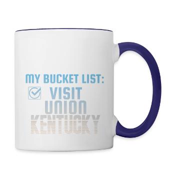 Union Kentucky Bucket List Home Town - Contrast Coffee Mug - white/cobalt blue - Right