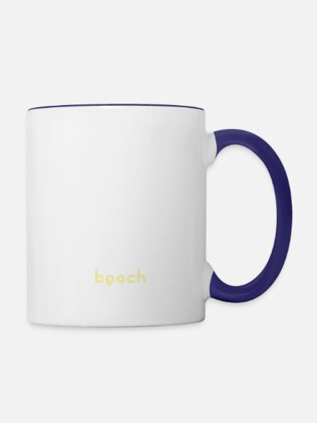 Somewhere On The Beach A Minimal Art Of Beach And - Contrast Coffee Mug - white/cobalt blue