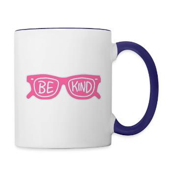 Be Kind - Positive Saying with Sunglasses Vibe Pin - Contrast Coffee Mug - white/cobalt blue - Right