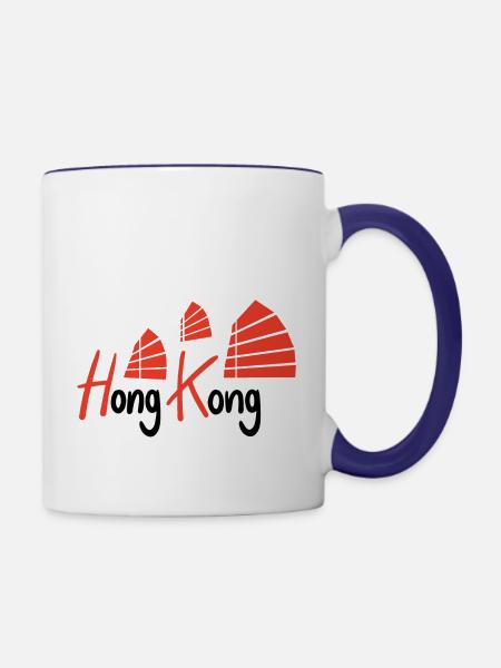 HongKong - Contrast Coffee Mug - white/cobalt blue