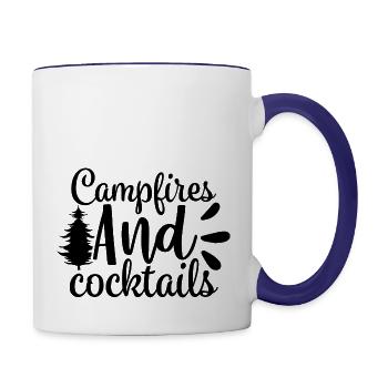 Campfires and cocktails! - Contrast Coffee Mug - white/cobalt blue - Right