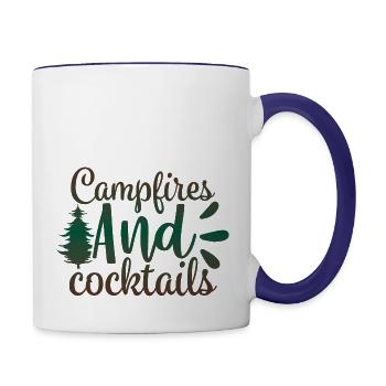 Campfires and cocktails! - Contrast Coffee Mug - white/cobalt blue - Right
