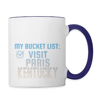 Paris Kentucky Bucket List Home Town - Contrast Coffee Mug - white/cobalt blue - Right