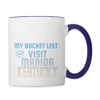 Marion Kentucky Bucket List Home Town - Contrast Coffee Mug - white/cobalt blue - Right