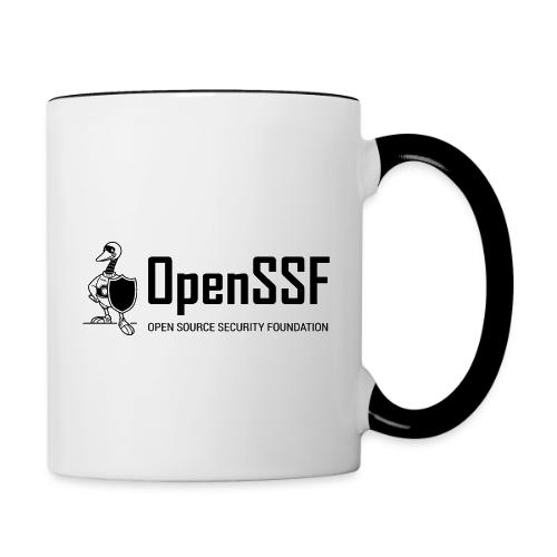 OpenSSF wide black and white logo - Contrast Coffee Mug