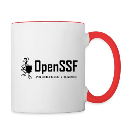 OpenSSF wide black and white logo - Contrast Coffee Mug