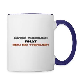 Grow Through what you Go Through - Contrast Coffee Mug - white/cobalt blue - Right