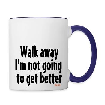 walk away - Contrast Coffee Mug - white/cobalt blue - Right