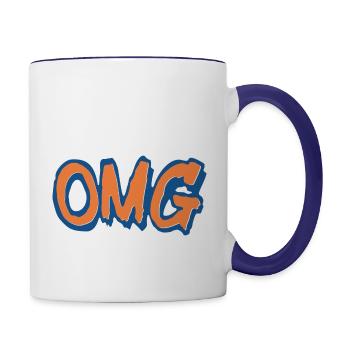 OMG - Oh My God - Contrast Coffee Mug - white/cobalt blue - Right