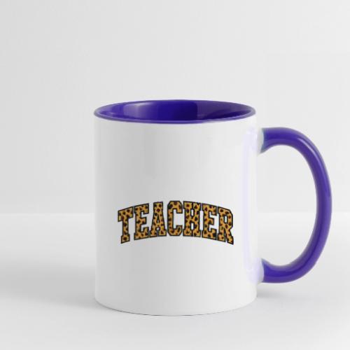 Leopard Print Teacher Typography - Contrast Coffee Mug