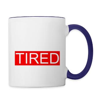 Permanently Tired - Contrast Coffee Mug - white/cobalt blue - Right