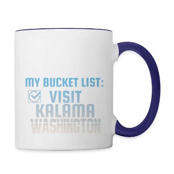 Kalama Washington Bucket List Home Town - Contrast Coffee Mug - white/cobalt blue - Right