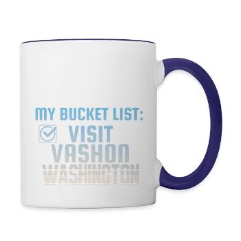 Vashon Washington Bucket List Home Town - Contrast Coffee Mug - white/cobalt blue - Right