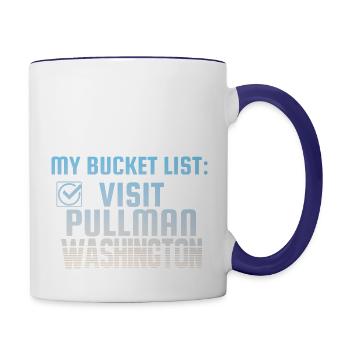 Pullman Washington Bucket List Home Town - Contrast Coffee Mug - white/cobalt blue - Right