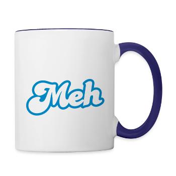 meh in type cool! - Contrast Coffee Mug - white/cobalt blue - Right
