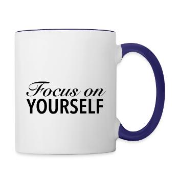 Focus on yourself - Contrast Coffee Mug - white/cobalt blue - Right