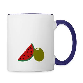 Free Palestine! - Contrast Coffee Mug - white/cobalt blue - Right