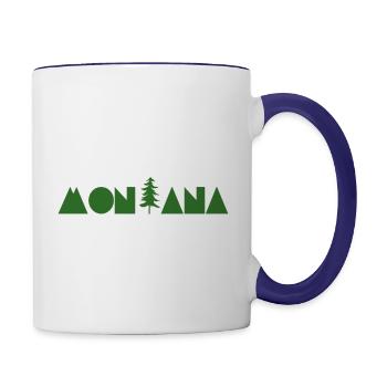 Montana Pine Tree - Contrast Coffee Mug - white/cobalt blue - Right